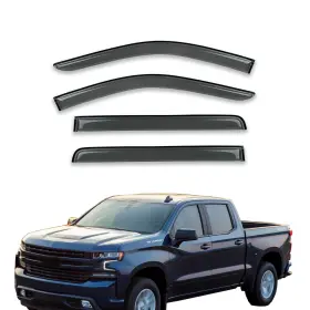 Hc94805vv D&o Motor Window Visor For 19-20 Silverado/sierra 1500 Crew Cab Sun Rain Guards Smoke 4pc