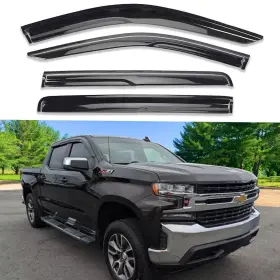 Cvsvvs19-25 Darodcar Side Window Visors Wind Deflectors Compatible With Chevrolet Silverado 1500 C