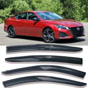 Zh-94205 Darodcar Side Window Visor Vent Deflectors Rain Guards For 2019 2020 Dark Smoke Tint