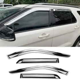 Deebior 423062186002 Chrome Side Window Visor Wind Vent Deflector Fit For 2011-2024 Dodge