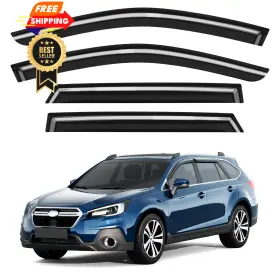 1-b13-a Deejecsun Low Profiles Window Rain Guards Fit For 2015-2019 Outback Black