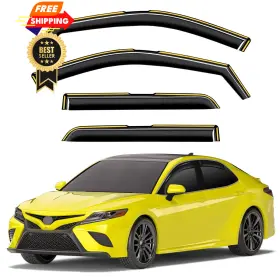5-q14 Deejecsun In-channel Window Rain Guards Fit For 2018-2024 Toyota Camry Black