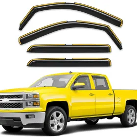 5-q19 Deejecsun In-channel Fit For 2014-2018 Silverado/ Sierra Crew Cab Black