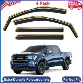 7458235 Deejecsun In-channel Window Rain Guards Fit For Chevy Silverado/gmc Sierra 2500hd/3500hd