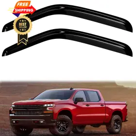 Dfyd-015 Dimflux 2pc Rain Guards 99-07 Chevy Silverado Gmc Sierra Black Smoked