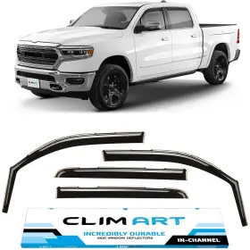 619006lp Dodge Clim Art Rain Guards For 2019-2024 Ram 1500 Crew Cab In-channel 4pcs