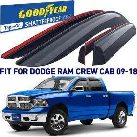 Gy008700 Dodge Rain Guards Vent Visors Shade For 2009-2018 Ram Crew Cab Shatterproof