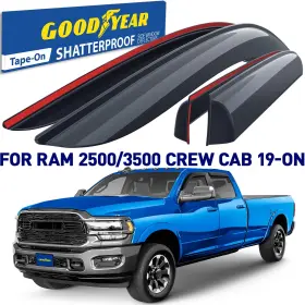 Gy008901 Dodge Rain Guards Vent Visors Shade For 19-25 Ram Crew Cab 2500/3500