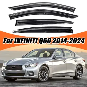 Hy0010215 Dtangor For Infiniti Q50 14-24 Wind Shield Vent Deflector Smoke Window Visor Side Trims
