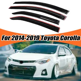Hy003173 Dtangor For 2014-2019 Toyota Corolla Window Visors Rain Guards Wind Deflectors Jdm Mugen