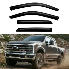 Eiuhmou 635393595644 Window Visors Rain Guards For 1999-2016 Ford F250 F350 F450 F550 Super Duty V