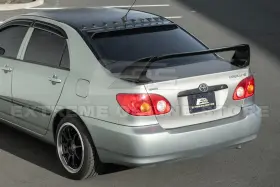 Cpe-dwv-v309 Eos Visors Jdm Tape-on Tinted Black Rear Window Roof Visor Guard For 03-08 Toyota Corolla