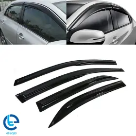 Etecgo 231702 4pcs Window Visor For Toyota Corolla 2003 2004-2008 Jdm Wavy 3d Style Rain Guard