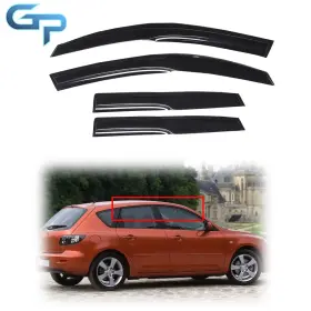 Etecgo Gre78980 Window Visor Fit For Mazda 3 2004-2009 Hatchback Sun Rain Guards Deflectors