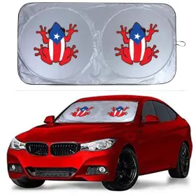 Flagsp 607986464132 Puerto Rican Flag Frog Car Windshield Sun Shade Front Window Coqui Flagsp 607986464132 Puerto Rican Flag Frog Car Windshield Sun Shade Front Window Coqui