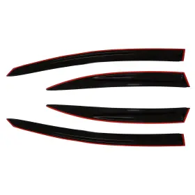 Fl1091074810355111t Flatroad Sun/rain Guard Outside Mount Tape-on Window Visors For 06-11 Honda Civic Sedan