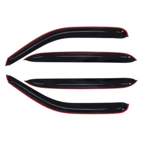Fl1091074910310011t Flatroad Window Visors Sun/rain Guard Outside Tape-on For 00-07 Silverado/sierra Crew Cab