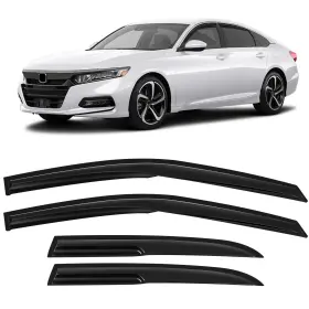 Fl1091077510354911t Flatroad Sun/rain Guard Outside Mount Tape-on Window Visors For 03-07 Honda Accord Sedan