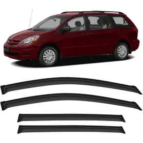 Fl1091077610353311t Flatroad Fits Toyota Sienna 2004-2009 Outside Mount Tape-on Window Sun/rain Guard Visors