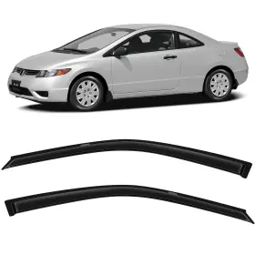 Fl1091080016660311t Flatroad Sun/rain Guard Outside Mount Tape-on Window Visors For 92-95 Honda Civic Coupe