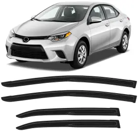Fl1091097016766611t Flatroad Sun/rain Guard Outside Mount Tape-on Window Visor For 14-19 Toyota Corolla Sedan