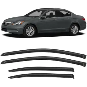 Fl1091097516767611t Flatroad Sun/rain Guard Outside Mount Tape-on Window Visors For 08-12 Honda Accord Sedan