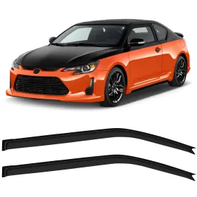 Fl1091098016768311t Flatroad Sun/rain Guard Outside Mount Tape-on Window Visors For 11-15 Scion Tc Coupe