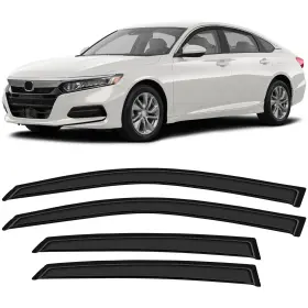 Fl1091098716769811t Flatroad Sun/rain Guard Outside Mount Tape-on Window Visors For 16-19 Honda Civic Sedan