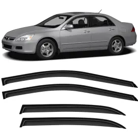 Fl1159713010352911t Flatroad Rain Guard Outside Mount Tape-on Slim Style Window Visors For 03-07 Accord Sedan