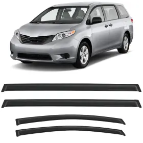 Fl1159811916767111t Flatroad Sun/rain Guards Outside Mount Tape-on Window Visors Vent For 11-20 Toyota Sienna
