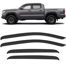 Fl1159813516767911t Flatroad Sun/rain Guard Outside Mount Tape-on Window Visors For 16-20 Tacoma Double Cab