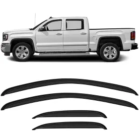 Fl1159814516768411t Flatroad Outside Mount Tape-on Window Visors For 07-13 Silverado/sierra 1500 Extended Cab