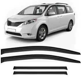 Fl963345010354211t Flatroad Sun/rain Guard Outside Mount Tape-on Window Visors For 11-18 Toyota Sienna