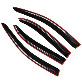 Fl963352610353911t Flatroad For 03-08 Toyota Corolla Sedan Sun/rain Guard Outside Mount Tape-on Window Visor