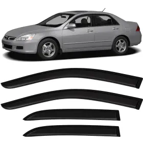 Fl968894416661211t Flatroad For 03-07 Honda Accord Sedan Sun/rain Guard Outside Mount Tape-on Window Visors