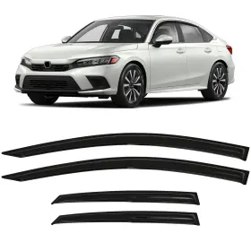 Fl984826716766411t Flatroad Sun/rain Guards Tape-on Window Visors Vent For 2018-2020 Honda Accord Sedan