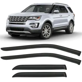 Fl984830116767411t Flatroad Sun/rain Guard Outside Mount Tape-on Window Visors For 11-19 Ford Explorer