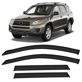 Fl984835016768611t Flatroad Sun/rain Guard Outside Mount Tape-on Window Visors For 2006-2012 Toyota Rav4