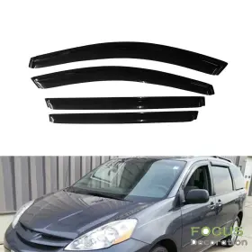 Fd483168dn Focus-decoration 4 Black Window Visors Vent Rain Guard Deflector For Toyota Sienna 2004-08 2009