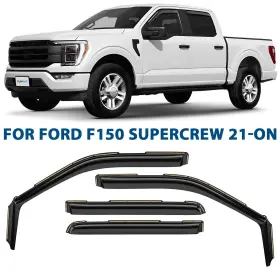 325698 Ford Rain Guards Vent Visors Shade For 2021-2025 F-150 Supercrew Shatterproof