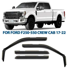 617198 Ford Rain Guards Vent Visors Shade Fits 2017-22 F250 Super Duty Supercrew