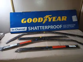 Gy007856 Ford Goodyear 2021-2024 F-150 Supercrew Flexible Side Window Deflectors Rain Gua