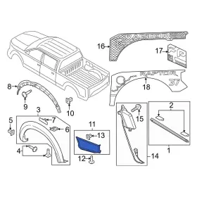 Ml3z99292a22aaptm Ford Oe For F-150 2021-2023 Rear Right Stone Deflector