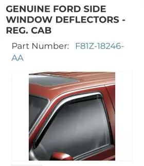 Vgc3z-18246-a Ford Oem Super Duty Side Window Deflectors - Reg. Cab Free Shipping
