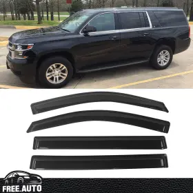 Wd-cdes15 Free-auto802 Window Visors Fits 15-20 Cadillac Escalade Chevy Tahoe Gmc Yukon Acrylic 4pc Set