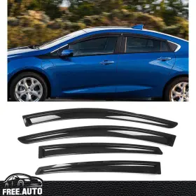 Wd-cv16 Free-auto802 Window Visors Fits 16-19 Chevrolet Volt Smoke Sun Rain Vent Deflectors 4pcs Set