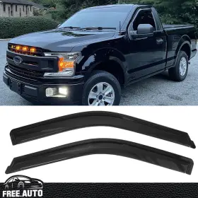 Wd-ff15015rc Free-auto802 Window Visors Fits 15-24 Ford F-150 17-24 F250-f450 Standard Cab Rain Acrylic
