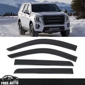 Wd-gyuk21 Free-auto802 Window Visors Fits 21-25 Chevy Tahoe And Gmc Yukon Tape On Vent Guards Deflectors