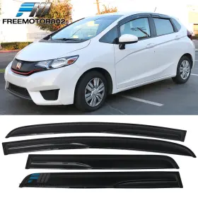 Fz-wdm-hfit15 Free-motor802 Fits 15-19 Honda Fit Gk Mug Style Window Visors Rain Sun Guard Deflector