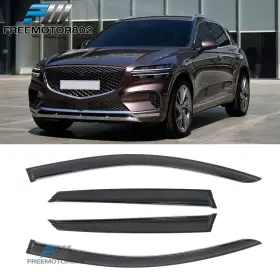 Fz-wd-ggv7022 Freemotor802 Fits 22-26 Genesis Gv70 And Electrified Tape-on Smoke Window Visors Vent Guards